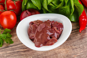 Raw chicken liver for cooking