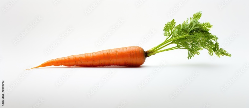 Aufkleber a carrot sits on a white background leaving ample room for text or other elements in the image