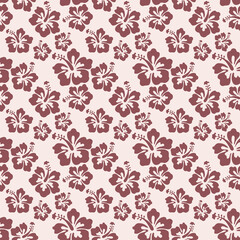 Beautiful seamless floral pattern, spring summer background with tropical flowers hibiscus,. Exotic wallpaper, Hawaiian style