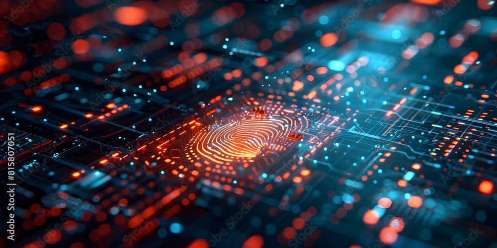 Poster layered digital security interface with biometric and password authentication