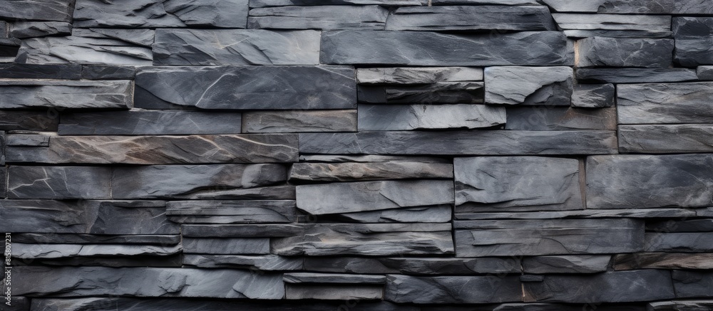 Poster a textured wall made of slate stone providing a background with a copy space image