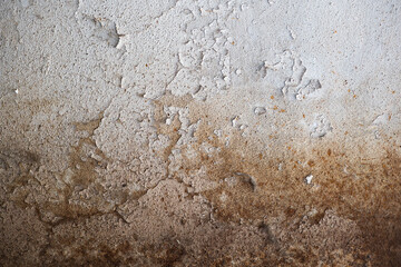 Dried, faded, cracked and peeling wall pant background. Close up shot, front view, no people