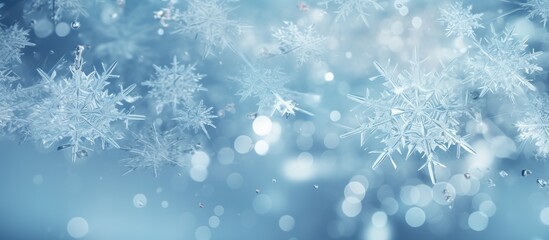 The snow texture is visually appealing with its various forms of snowflakes including plates needles pillars and frost It can accumulate and create drifts. Copyspace image