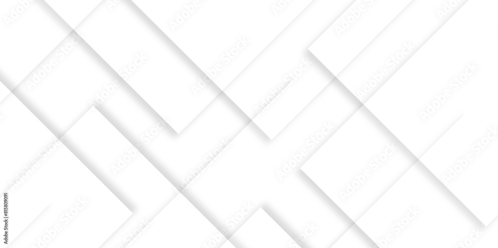 Fototapete Abstract white background with diamond and triangle shapes layered in modern abstract pattern design.Grey white abstract square background geometry shine and layer element vector for presentation.