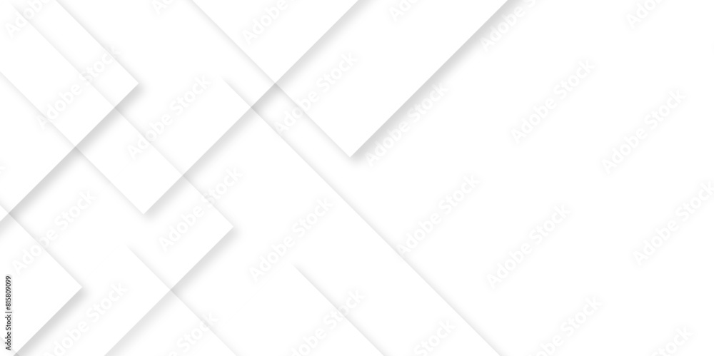 Aufkleber Abstract white background with diamond and triangle shapes layered in modern abstract pattern design.Grey white abstract square background geometry shine and layer element vector for presentation.