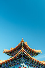 Close-up Shot of the Roof of a Traditional Style Pavilion in Beijing