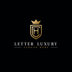 CH letter luxury logo shield