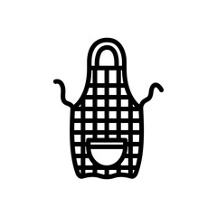 Apron line icon. Barbecue icon. Bbq icon isolated on white background. Transparent background, minimalist symbol. Vector images