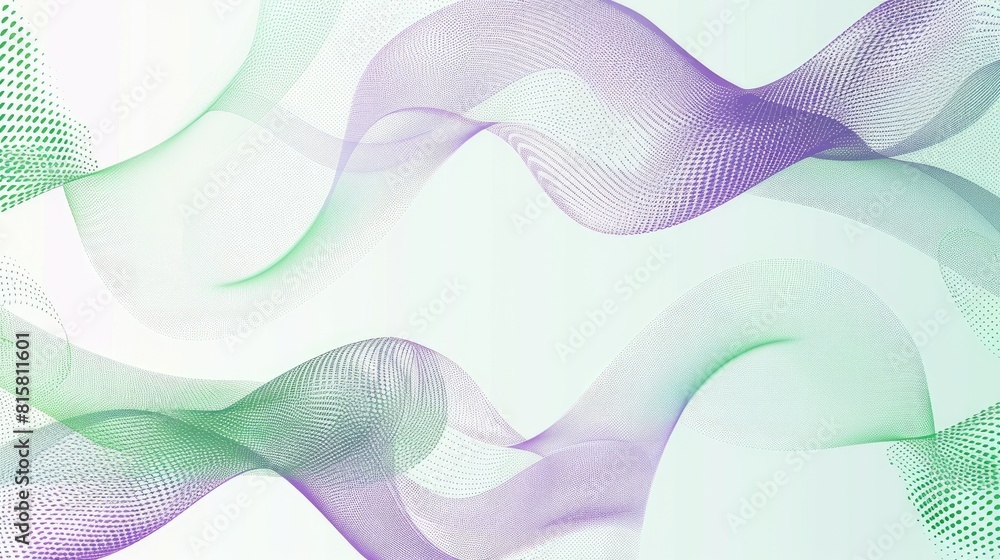 Poster a green and purple gradient wave pattern on a white background. aig51a.