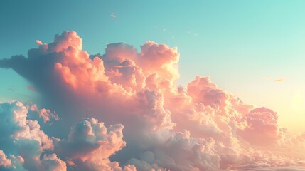 Amazing beautiful colorful cloudscape with pastel and vibrant colors.