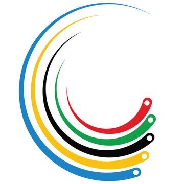 colorful curve lines on a white background, olympic new design. vector illustration . eps 10