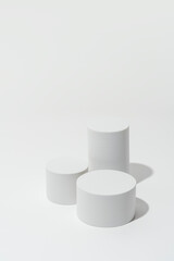 White empty geometric pedestal template