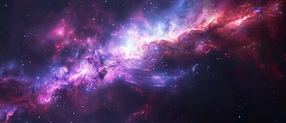 Interstellar space, stars, dust and gas.