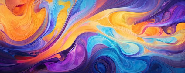 Fototapeta premium Colorful Abstract Art with Dynamic Blue and Yellow Swirl
