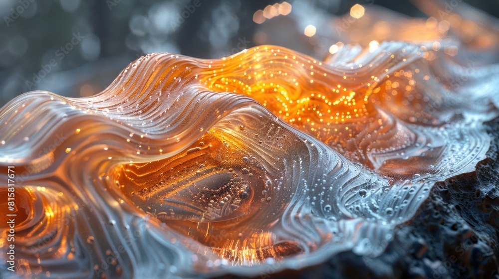 Aufkleber against the backdrop of the resin wood led texture background, every object seems to take on a new l