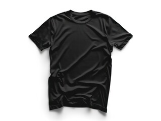 black t-shirt mockup on white background