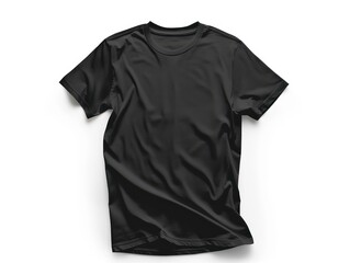 black t-shirt mockup on white background