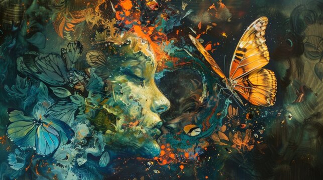 Abstract Butterfly Painting: A Dreamy Artwork of Nature's Beauty