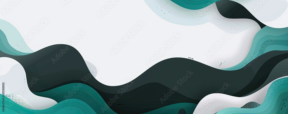 Poster modern abstract background vector with black and deep teal gradient color, white space in the center