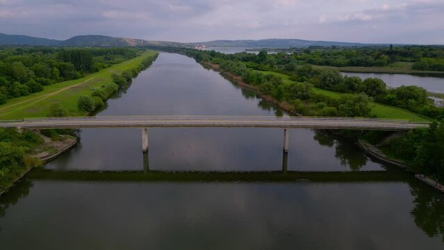 Bridge over the river on DTD canal in Deliblato, in Kajtasovo, on the DTD Canal, also called Danube Tisa Danube Kanal.