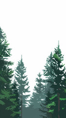 Winter forest fir trees spruce silhouette vector image,Pine forest silhouette wood tree background .
