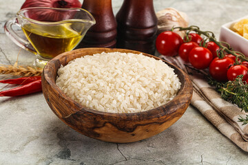 Dry Arborio rice for risotto