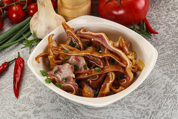 Sliced smoked pork ear snack