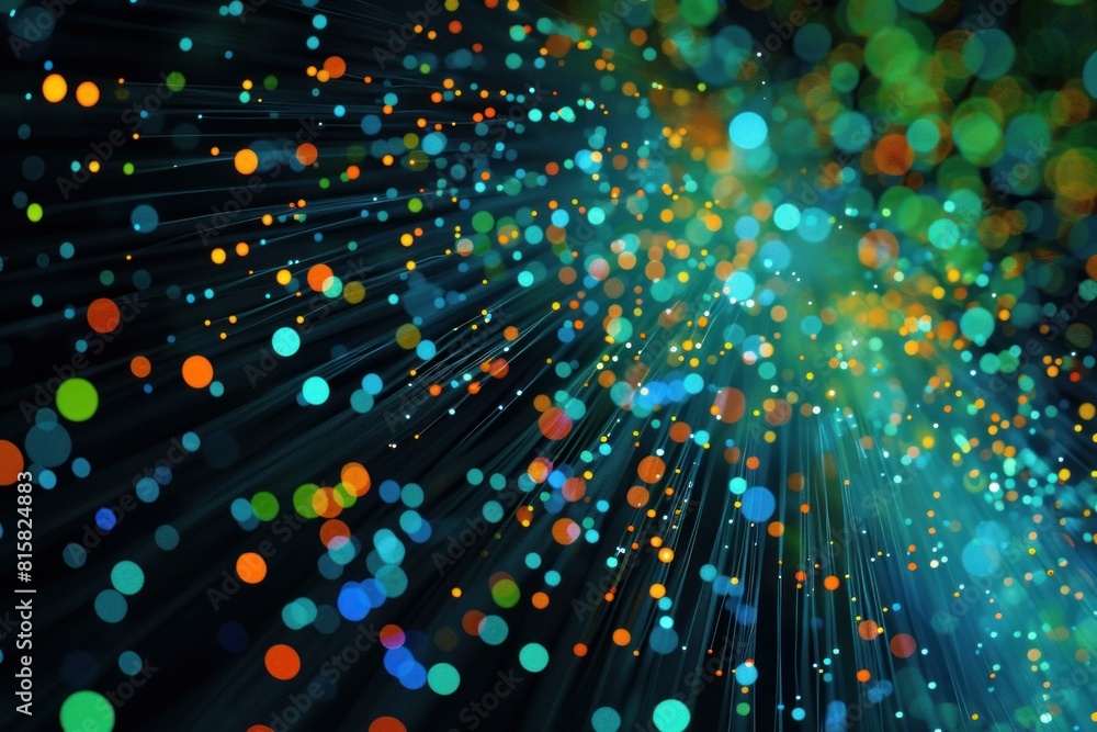 Poster interactive big data visualization. internet data center. generate ai