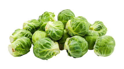 Obraz premium Group of brussel sprouts isolated on transparent background