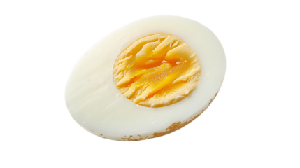 half a boiled egg isolated on transparent background