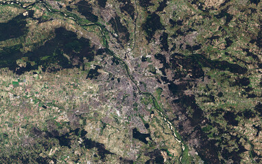 Warsaw view from the satellite