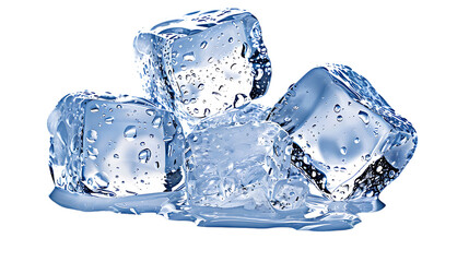 Ice cubes isolated on transparent background