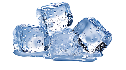 Ice cubes isolated on transparent background