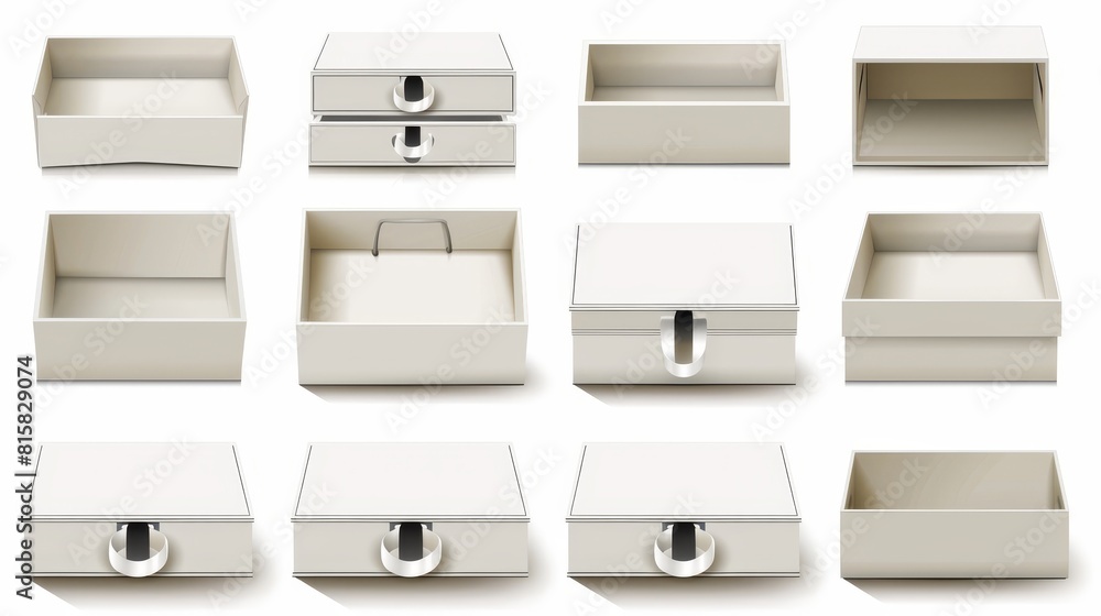 Poster featured image is of an empty slide box with a ribbon puller. this is an illustration of a realistic