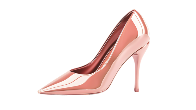 Luxury high heels isolated on transparent background