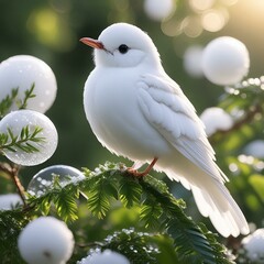 white dove on a branch