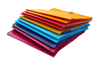 Office folders isolated on transparent background