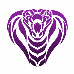 illustration vector graphics of tribal art design abstract face cobra snake tattoo