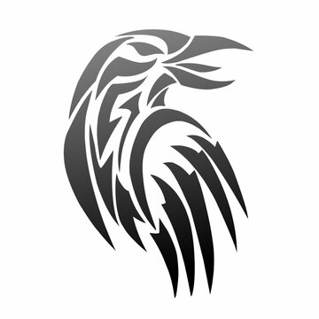 graphic vector illustration of tribal art design of a crow's head