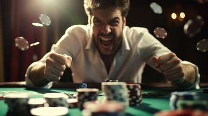 man playing poker