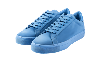 Pair of men blue sneakers isolated on transparent background