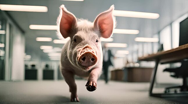 Schwein rennt durchs B&uuml;ro Mitarbeiter versucht es zu fangen