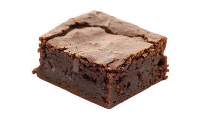 Piece of tasty chocolate brownie isolated on transparent background