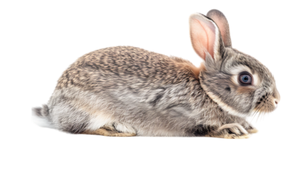 portrait of a bunny or rabbit isolated on transparent background