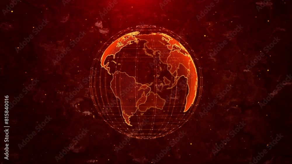 Poster digital red earth world map connection cyber security spreading virus technology breaking news backg