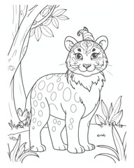 Animal Coloring Book Page  For Kids