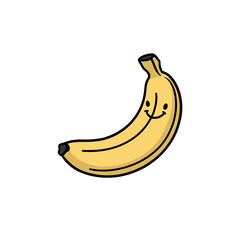 Banana Doodle Art: Playful Illustration of a Tropical Fruit