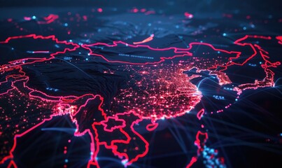 Radiant China states digital cartography