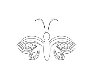 beautiful line butterfly logo design