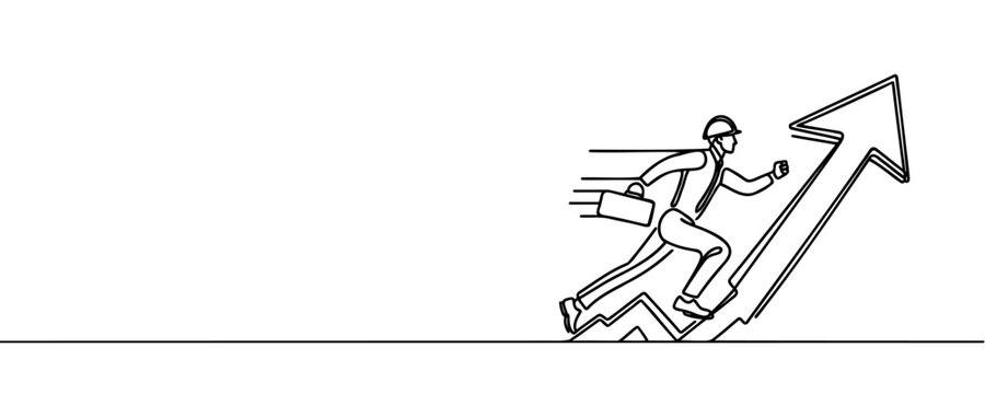 businessman climbing arrow, black and white clip art preview
